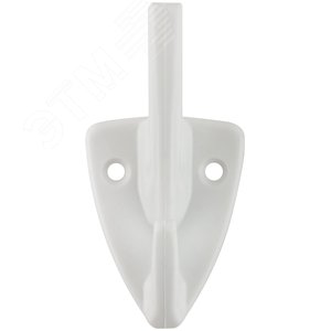 Крючок-вешалка 2-рожковый пластиковый белый - фото 2