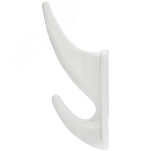Крючок-вешалка 2-рожковый пластиковый белый - фото 3
