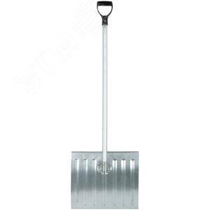 Лопата для уборки снега тротуарная стальная, изогнутый алюминиевый черенок 428х375x1300 мм - фото 3