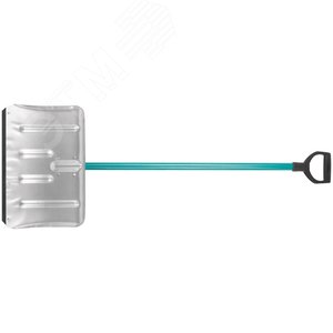 Изображение товара Лопата для уборки снега тротуарная стальная оцинкованная, алюминиевый черенок 500х330х1320 мм (шт)