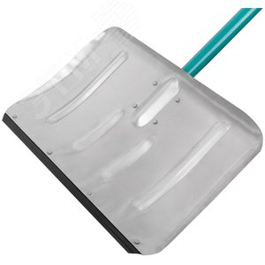 Лопата для уборки снега тротуарная стальная оцинкованная, алюминиевый черенок 500х330х1320 мм - фото 2