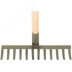 Грабли с деревянным черенком, прямой зуб, 12 зубьев - фото 4