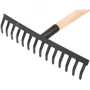 Грабли с деревянным черенком, прямой зуб, 14 зубьев - фото 2