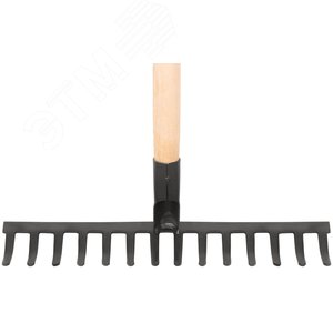 Грабли с деревянным черенком, прямой зуб, 14 зубьев - фото 4