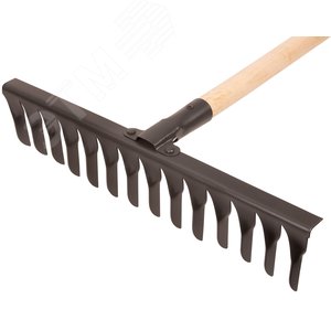 Грабли с деревянным черенком, витой зуб, 14 зубьев - фото 2