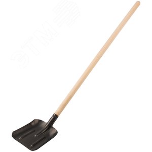 Лопата совковая плоская, с деревянным черенком 225х270х1430 мм - фото 2