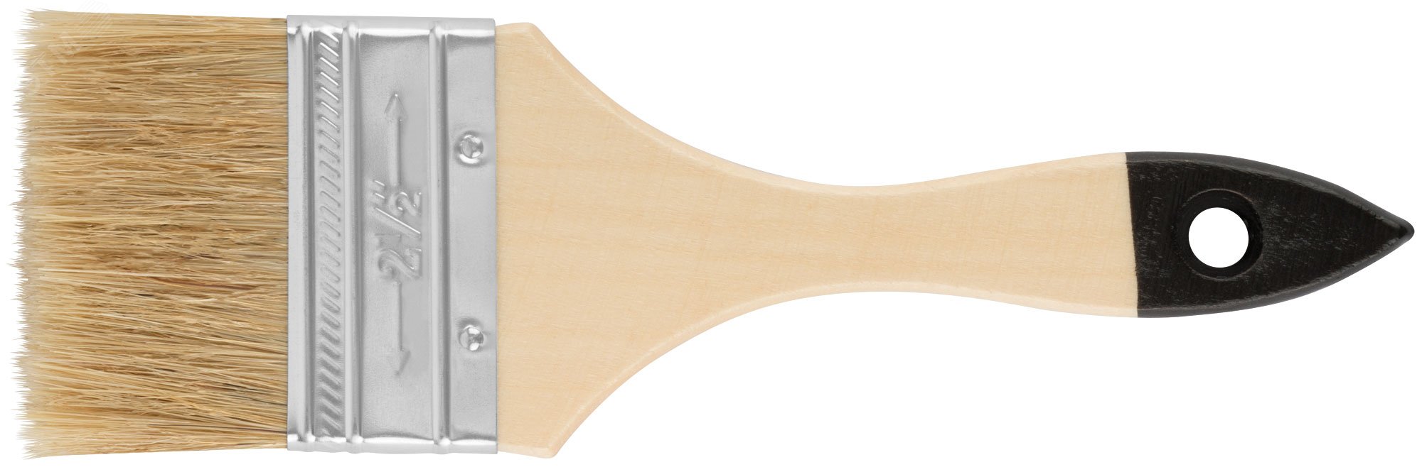 Изображение товара Кисть флейцевая Лайт 63 мм натуральная щетина деревянная ручка