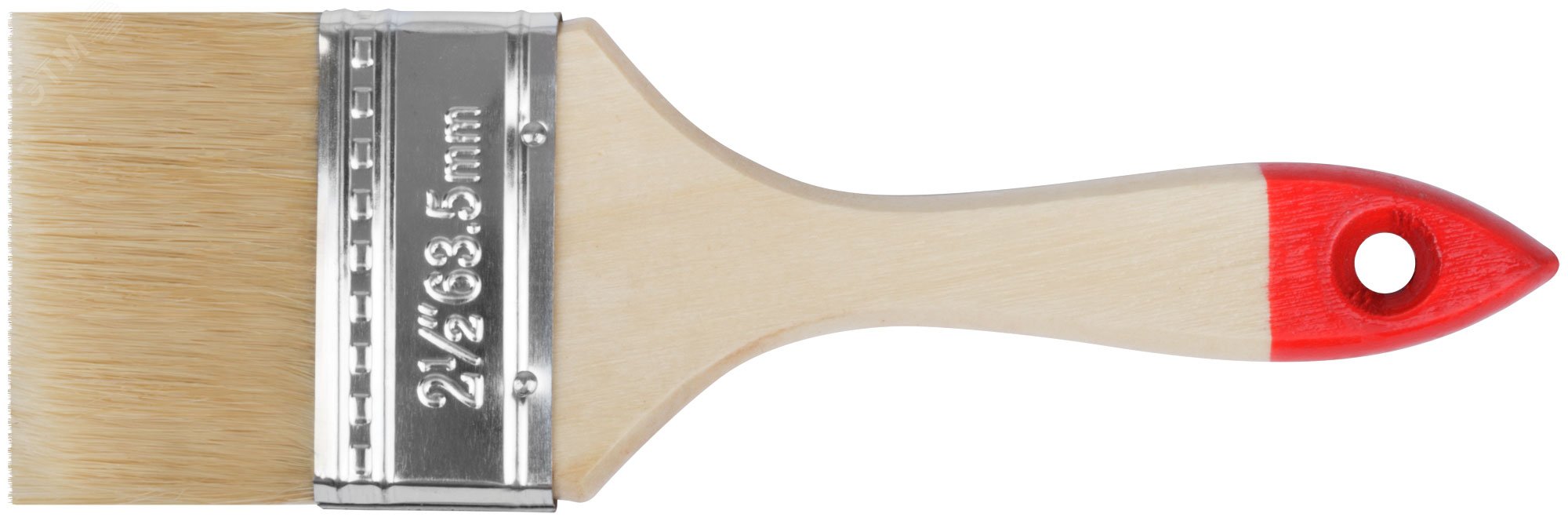 Изображение товара Кисть флейцевая Оптима с натуральной щетиной 63 мм деревянная ручка