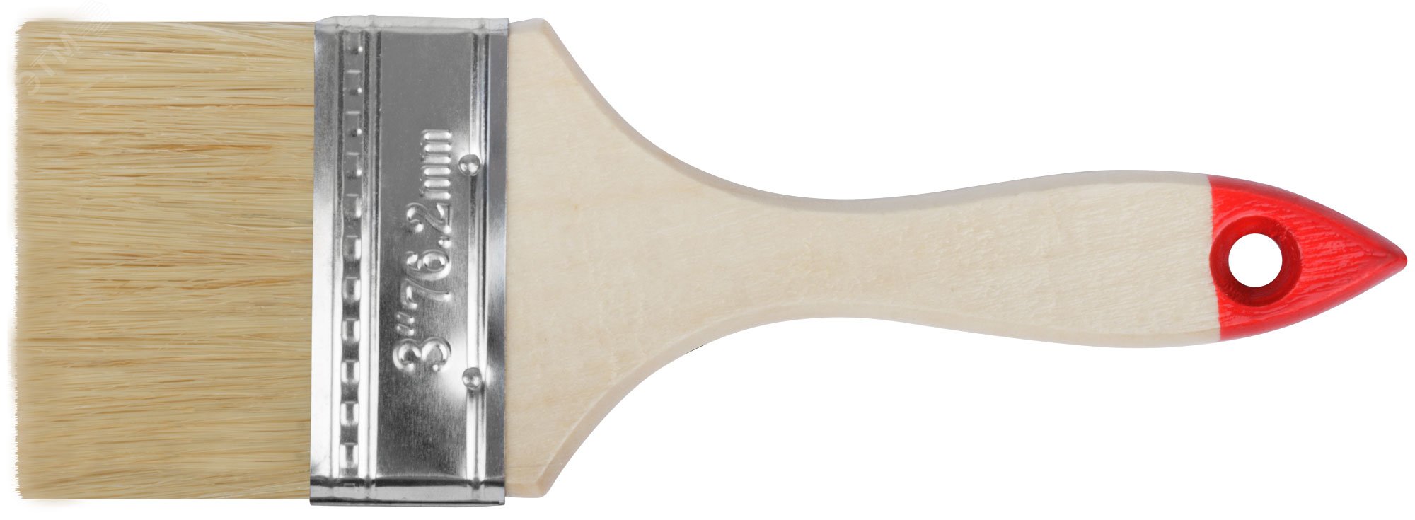 Изображение товара Кисть флейцевая Оптима с натуральной щетиной 75 мм деревянная ручка