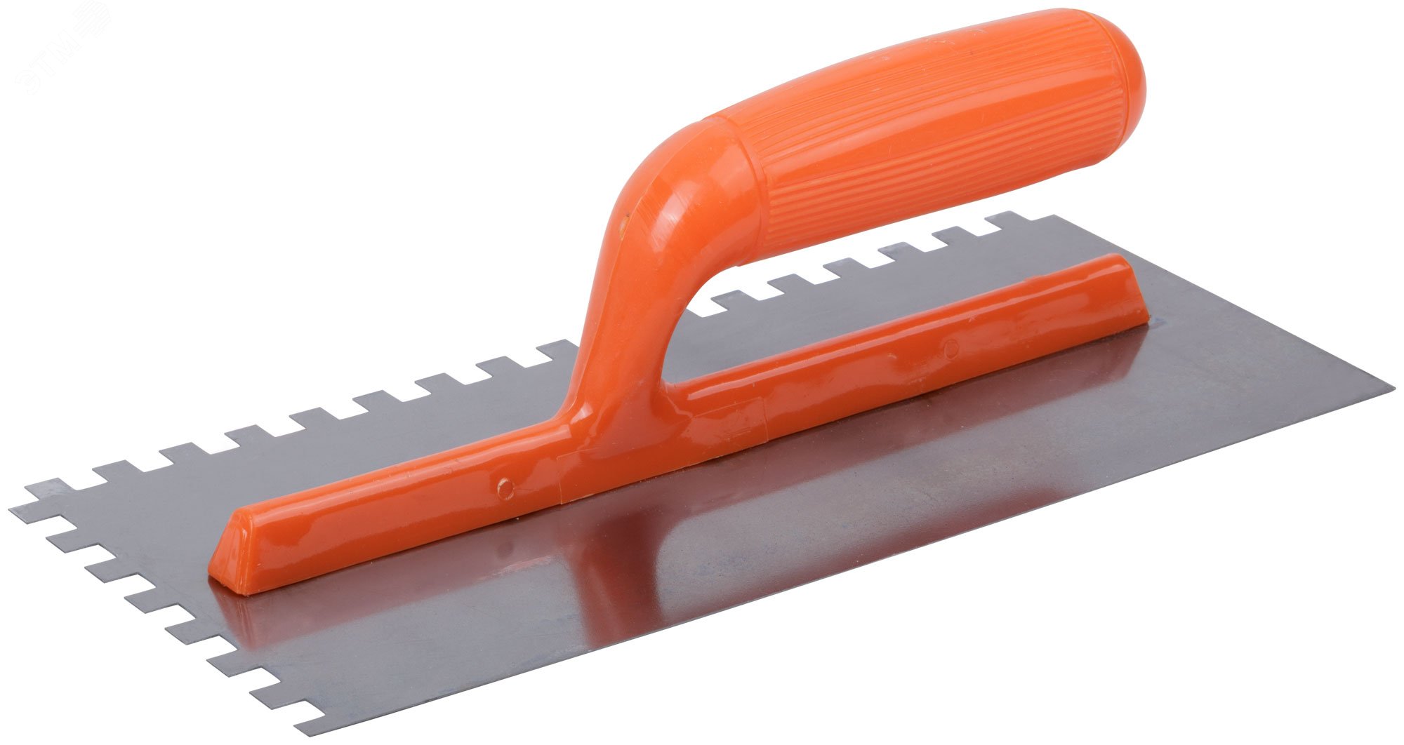Изображение товара Гладилка стальная зубчатая 280х130 мм с пластиковой ручкой КУРС