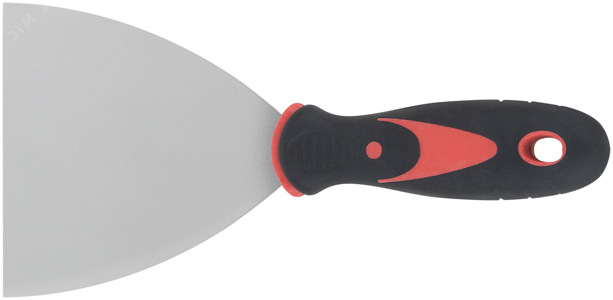 Изображение товара Шпатель нержавеющая сталь, прорезиненная ручка 100 мм КУРС