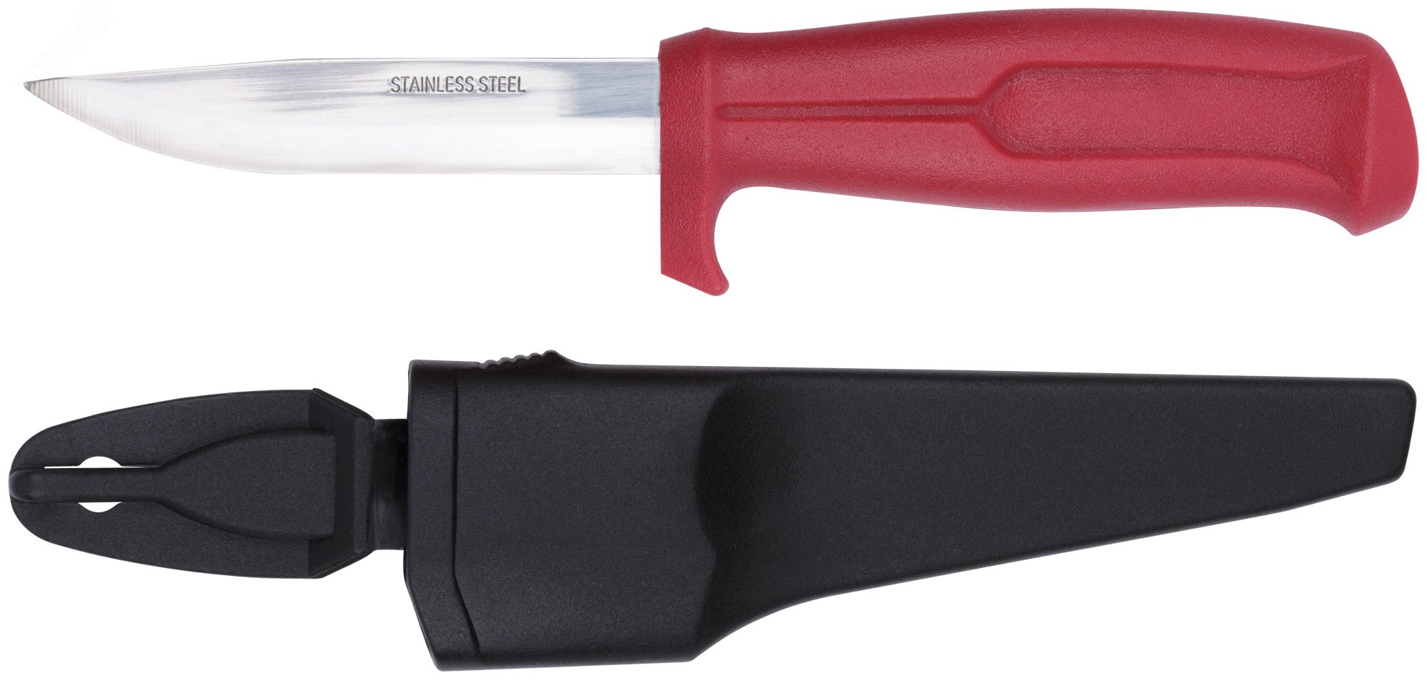 Нож строительный, нержавеющая сталь, пластиковая ручка, длина лезвия 100 мм 10608 КУРС - превью