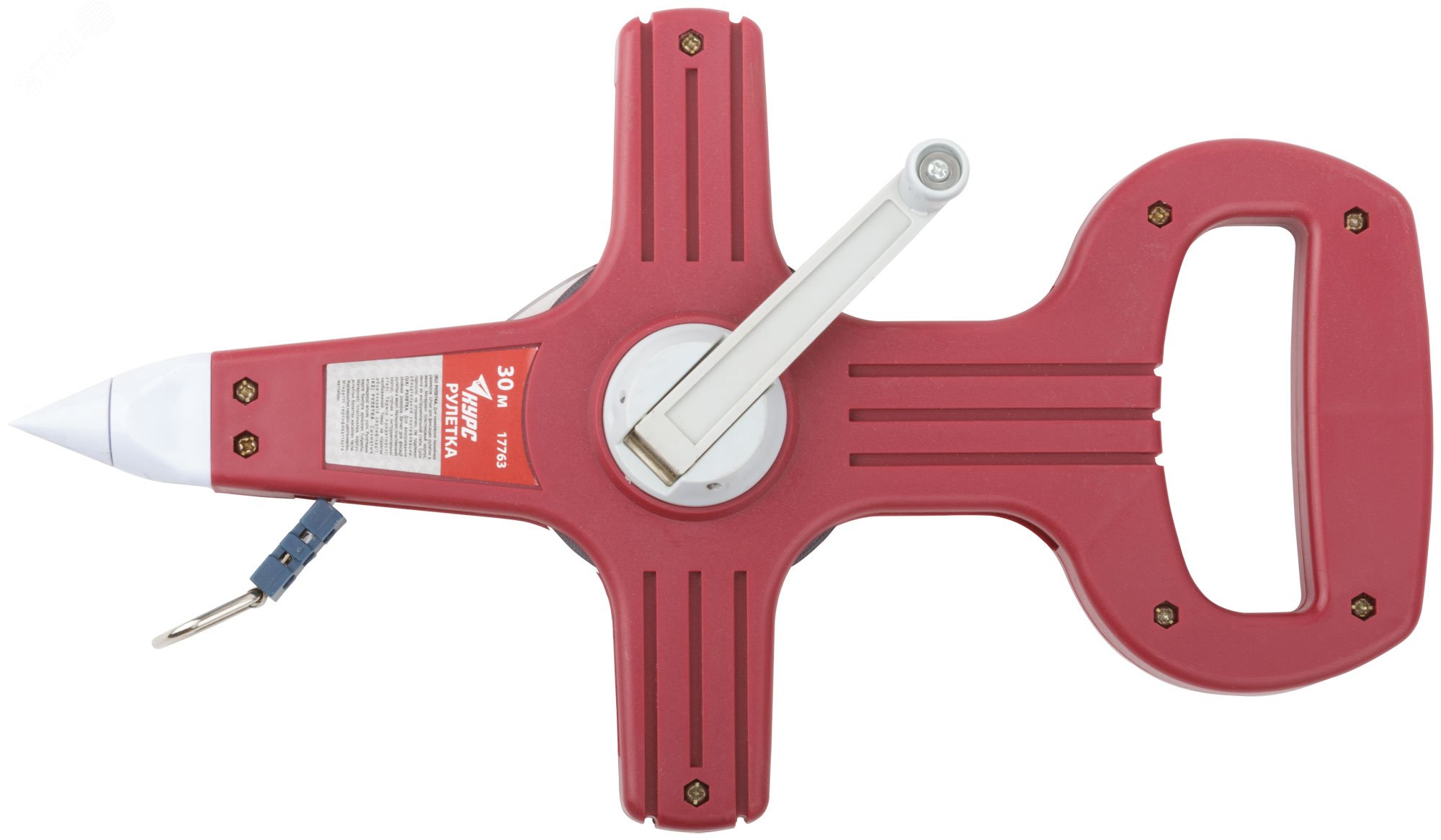 Изображение товара Рулетка землемерная, стальная лента, красный открытый пластиковый корпус 30 м (шт)