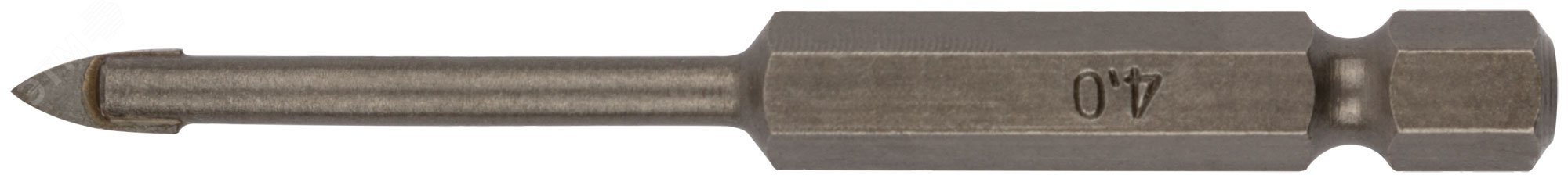 Изображение товара Сверло по кафелю и стеклу 4х70 мм шестигранный U-хвостовик КУРС