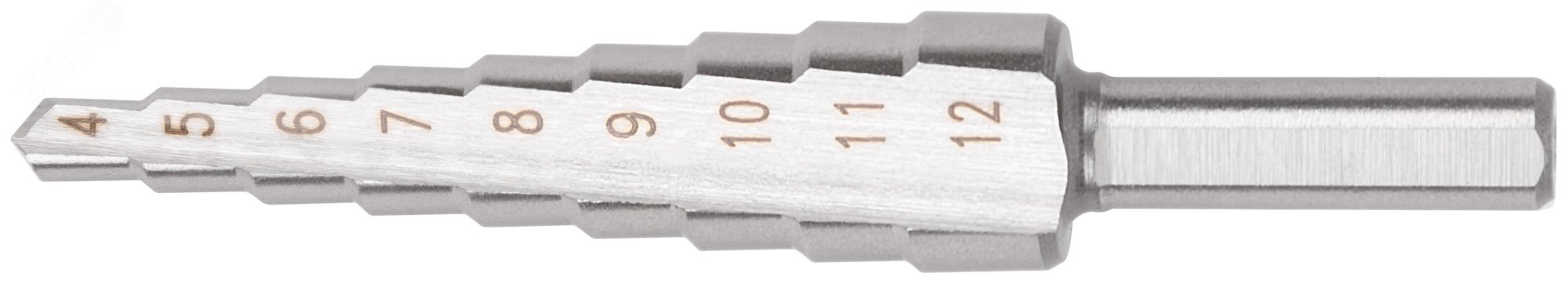 Изображение товара Сверло ступенчатое HSS 9 ступеней 4-12 мм для металла