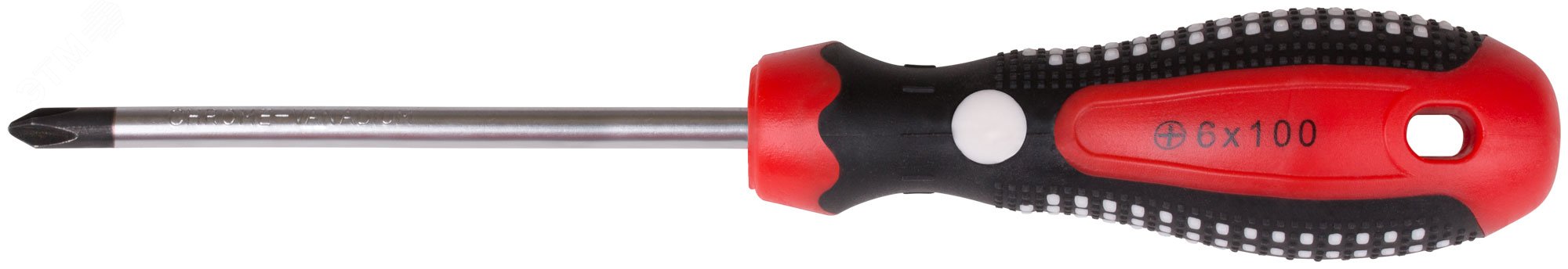 Отвертка ''Тренд'', CrV сталь, прорезиненная ручка 6х100 мм PH2 53764 КУРС - превью