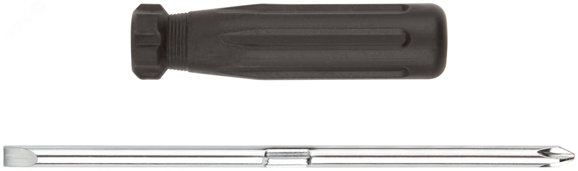 Отвертка с переставным жалом, CrV сталь, черная пластиковая ручка 6x70 мм PH2/SL6 56208 КУРС - превью