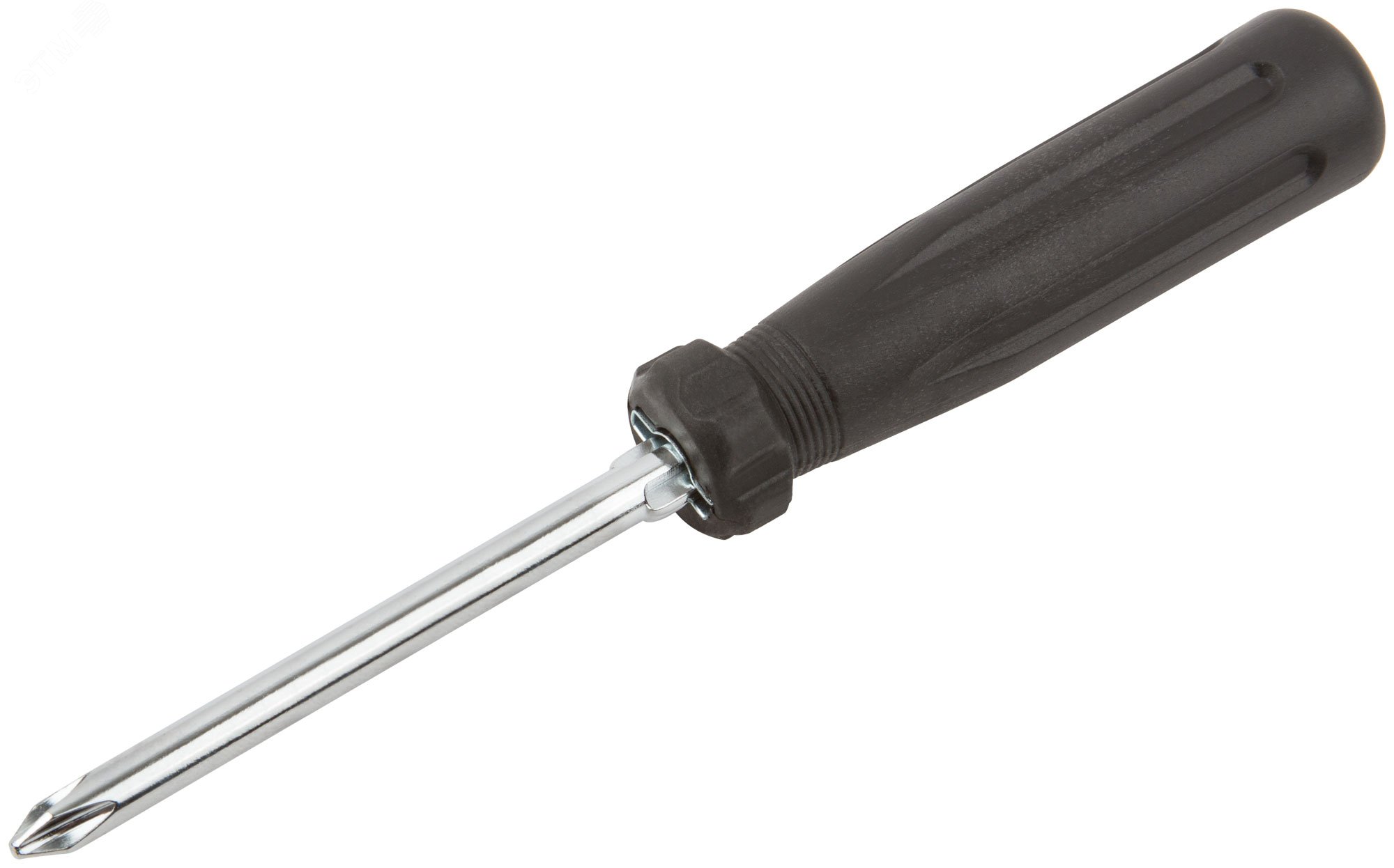Отвертка с переставным жалом, CrV сталь, черная пластиковая ручка 6x70 мм PH2/SL6 56208 КУРС - превью 2