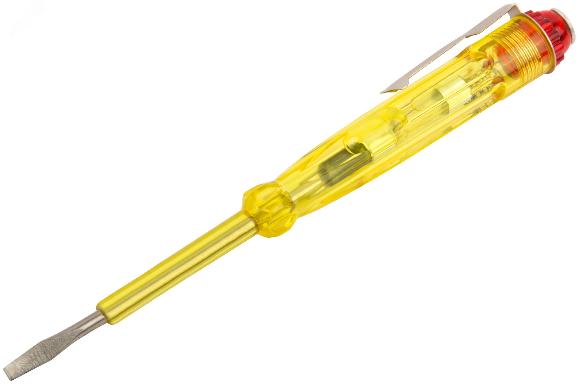 Отвертка индикаторная, желтая ручка 100 - 500 В, 140 мм 56501 КУРС - превью 2