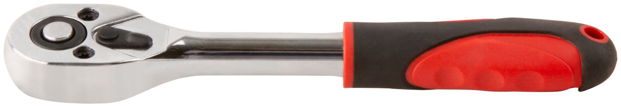 Вороток (трещотка), механизм легированная сталь 40Cr, пластиковая прорезиненная ручка, 1/4'', 24 зубца 62325 КУРС - превью