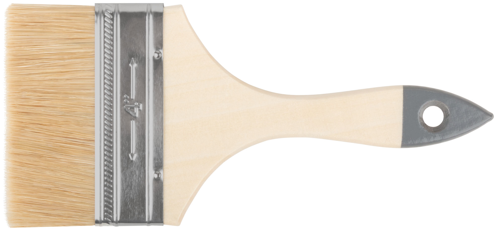 Кисть флейцевая ''Лайт'' натуральная cветлая щетина, деревянная ручка 4'' (100 мм)