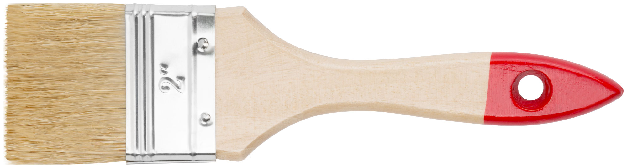 Кисть флейцевая ''Оптима'', натур. cветлая щетина, деревянная ручка 2'' (50 мм)