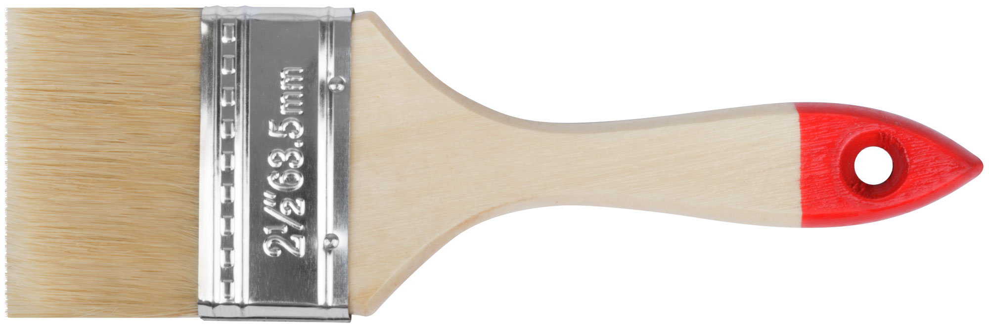 Кисть флейцевая ''Оптима'', натур. cветлая щетина, деревянная ручка 2.5'' (63 мм)