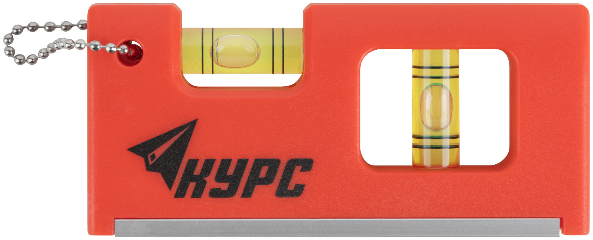 Уровень-брелок пластиковый, 2 глазка  100 мм