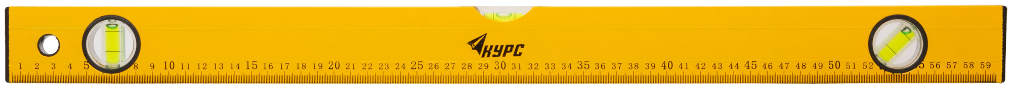 Уровень ''Лайт'', 3 глазка, желтый корпус, шкала 600 мм