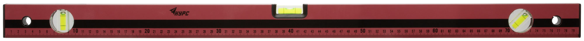 Уровень ''Оптима'', 3 глазка, красный корпус, фрезерованная рабочая грань, шкала 800 мм