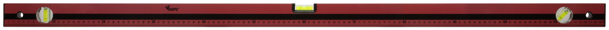 Уровень ''Оптима'', 3 глазка, красный корпус, фрезерованная рабочая грань, шкала 1200 мм