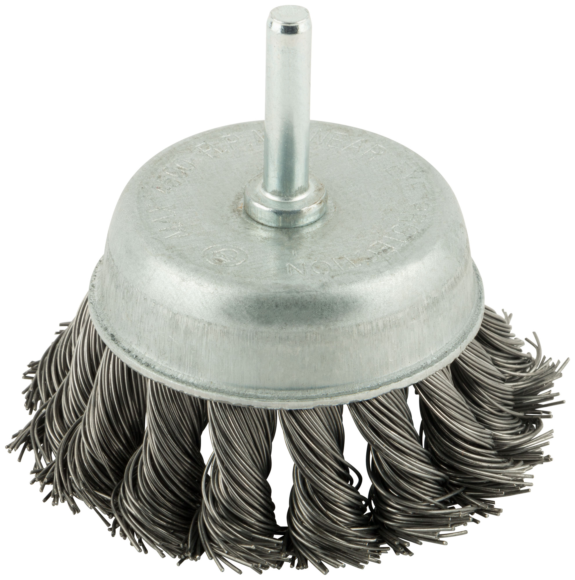 Кордщетка чашечная, со шпилькой, стальная витая проволока 65 мм