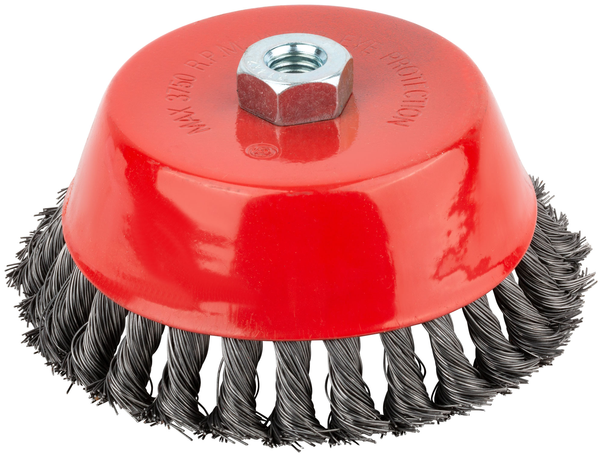 Кордщетка чашечная, гайка М14, стальная витая проволока 150 мм