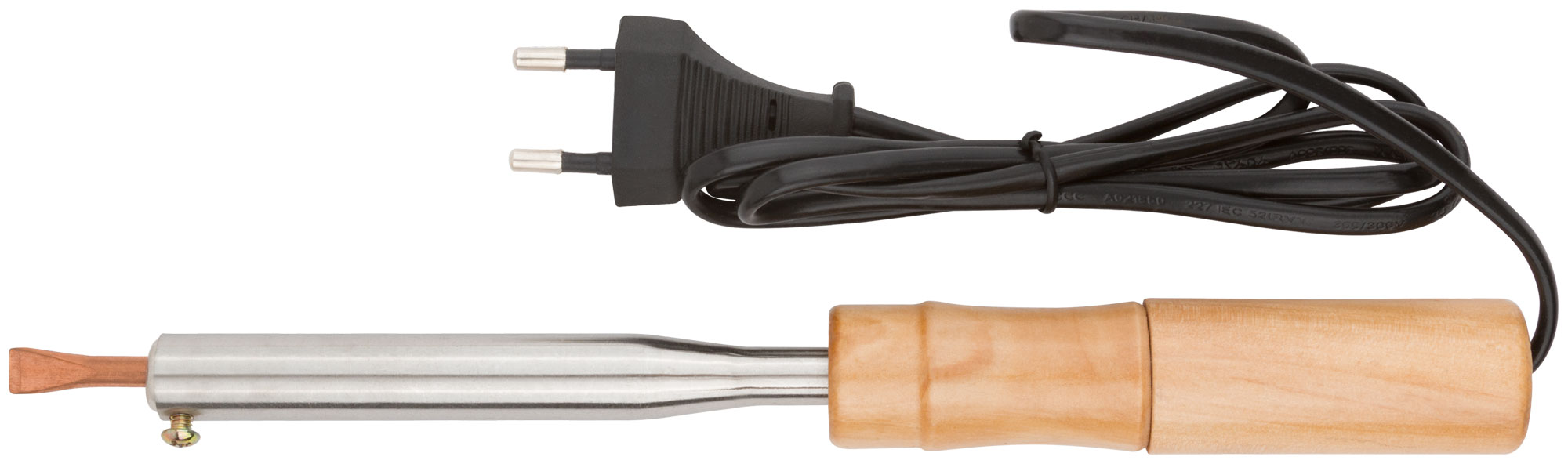 Паяльник 220 В, деревянная ручка, плоское жало D=5.8 мм, 60 Вт