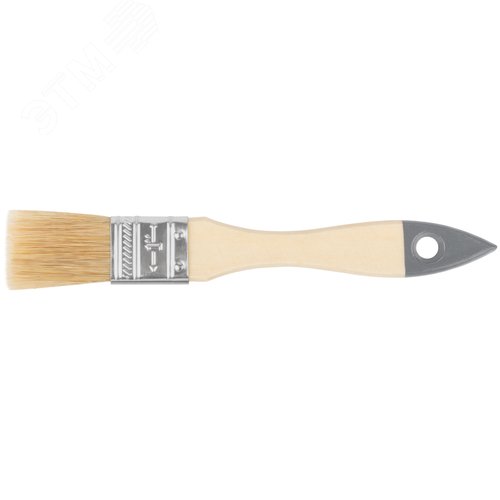 Кисть флейцевая ''Лайт'', натуральная cветлая щетина, деревянная ручка 1'' (25 мм) - фото 1