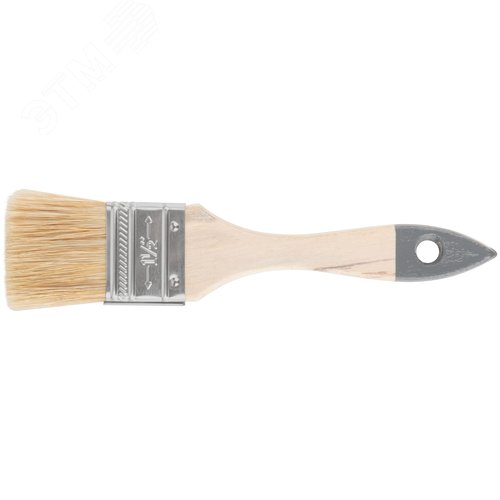 Кисть флейцевая ''Лайт'', натуральная cветлая щетина, деревянная ручка 1,5'' (38 мм) - фото 1