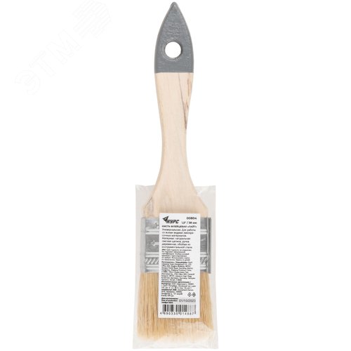Кисть флейцевая ''Лайт'', натуральная cветлая щетина, деревянная ручка 1,5'' (38 мм) - фото 3