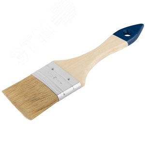 Кисть флейцевая ''Лайт'', натур. cветлая щетина, деревянная ручка 2'' (50 мм) - фото 2