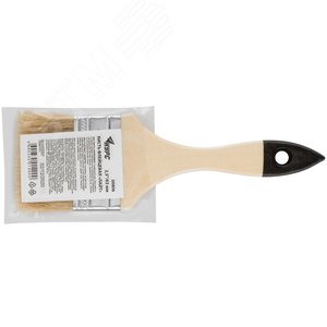 Кисть флейцевая ''Лайт'', натур. cветлая щетина, деревянная ручка 2.5'' (63 мм) - фото 3