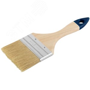 Кисть флейцевая ''Лайт'', натур. cветлая щетина, деревянная ручка 3'' (75 мм) - фото 2