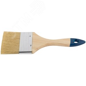 Кисть флейцевая ''Лайт'', натур. cветлая щетина, деревянная ручка 3'' (75 мм) - фото 4