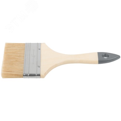 Кисть флейцевая ''Лайт'' натуральная cветлая щетина, деревянная ручка 4'' (100 мм) - фото 4