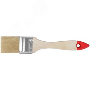 Изображение товара Кисть флейцевая ''Оптима'', натур. cветлая щетина, деревянная ручка 1.5'' (38 мм) (шт)