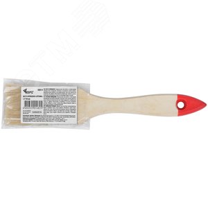 Кисть флейцевая ''Оптима'', натур. cветлая щетина, деревянная ручка 1.5'' (38 мм) - фото 3