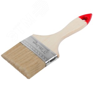 Кисть флейцевая ''Оптима'', натур. cветлая щетина, деревянная ручка 3'' (75 мм) - фото 2