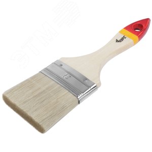 Кисть флейцевая ''Модерн'', иск. щетина, деревянная ручка 2.5'' (63 мм) - фото 2