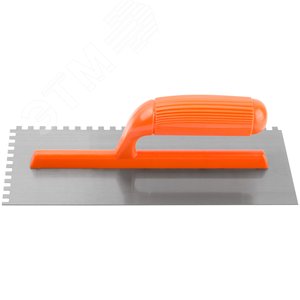 Гладилка стальная с пластиковой ручкой, 280х130 мм зубчатая, зуб 6х6 мм - фото 4