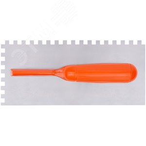 Гладилка стальная с пластиковой ручкой, 280х130 мм зубчатая, зуб 8х8 мм - фото 2