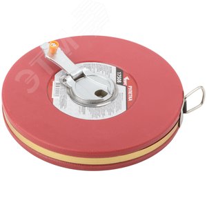 Изображение товара Рулетка, фибергласовая лента, красный пластиковый корпус 30 м (шт)