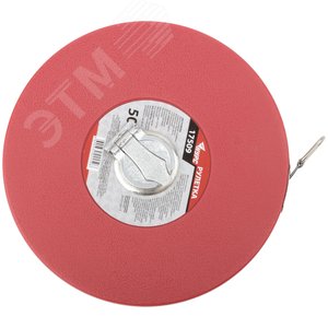 Рулетка, фибергласовая лента, красный пластиковый корпус 50 м - фото 2